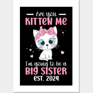 Funny Big Sister To Be 2024 Promoted To Big Sister 2024 Posters and Art